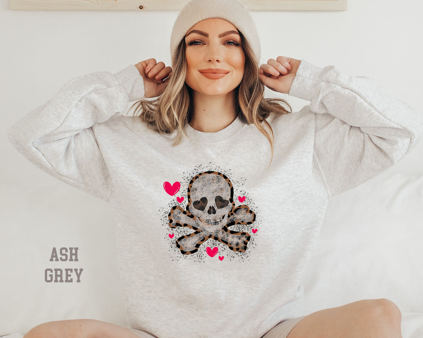 Heart Eyed Skull and Crossbones Sweatshirt,Valentine Skeleton Sweatshirt,Skull Love shirt,Funny Valentines DayGift,Spooky Sweatshirt,vintage