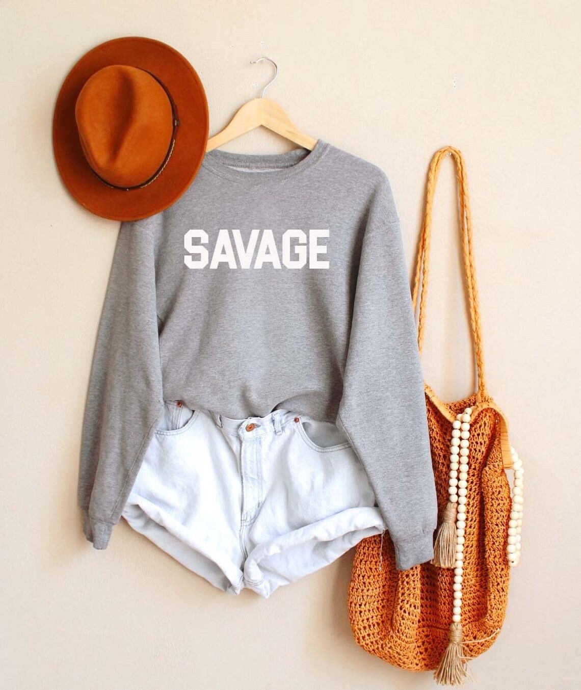 Savage sweatshirt,Savage Embroidered Sweatshirt,Savage tshirt,Custom Gift,Personalized Gift,Savage Crew Neck sweatshirt,Gift for Girl Friend