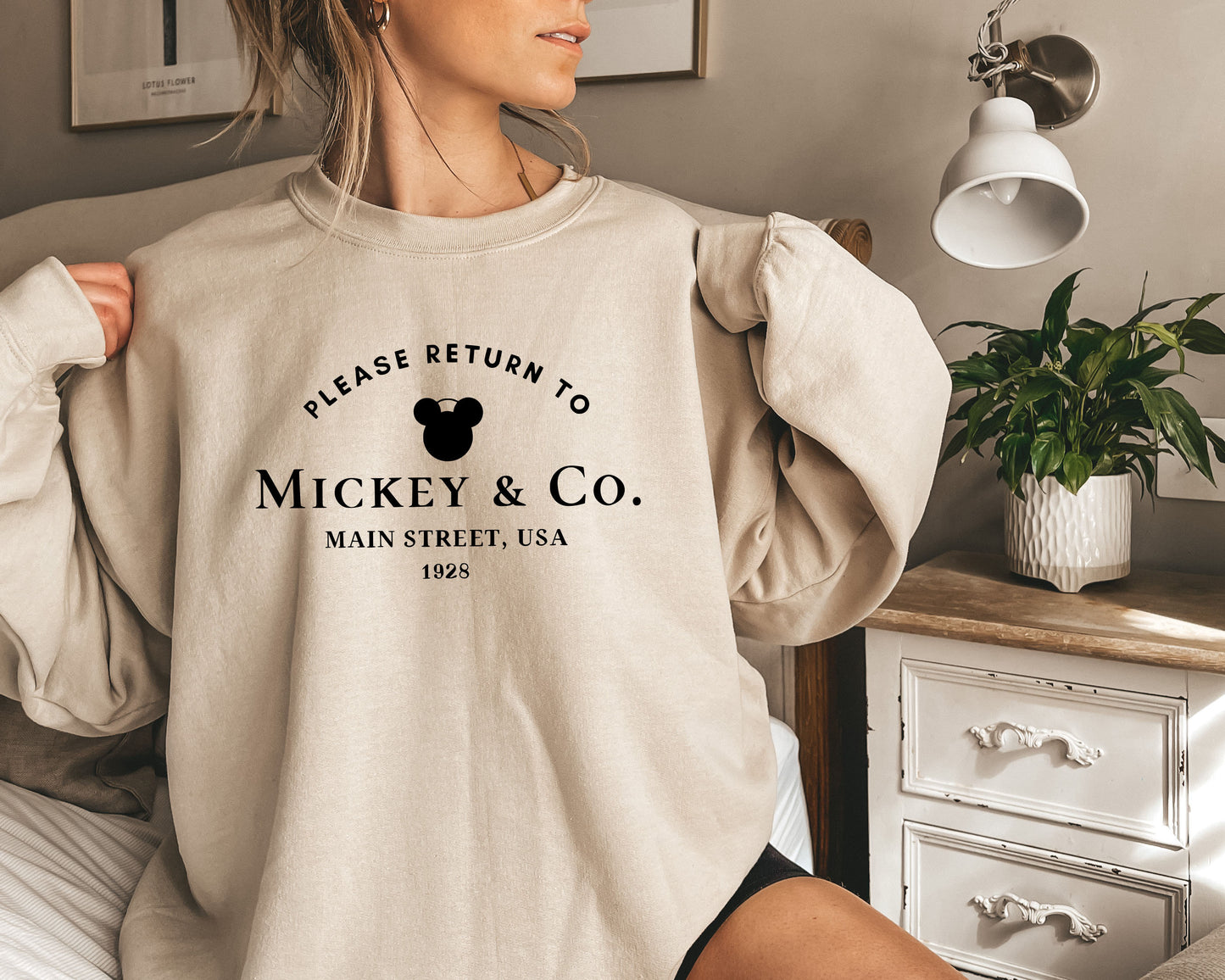 Please Return to Mickey and Co Main Street USA Sweatshirt,Theme Park Vacation Trip Unisex sweat, disneyworld sweater, disneyland sweater