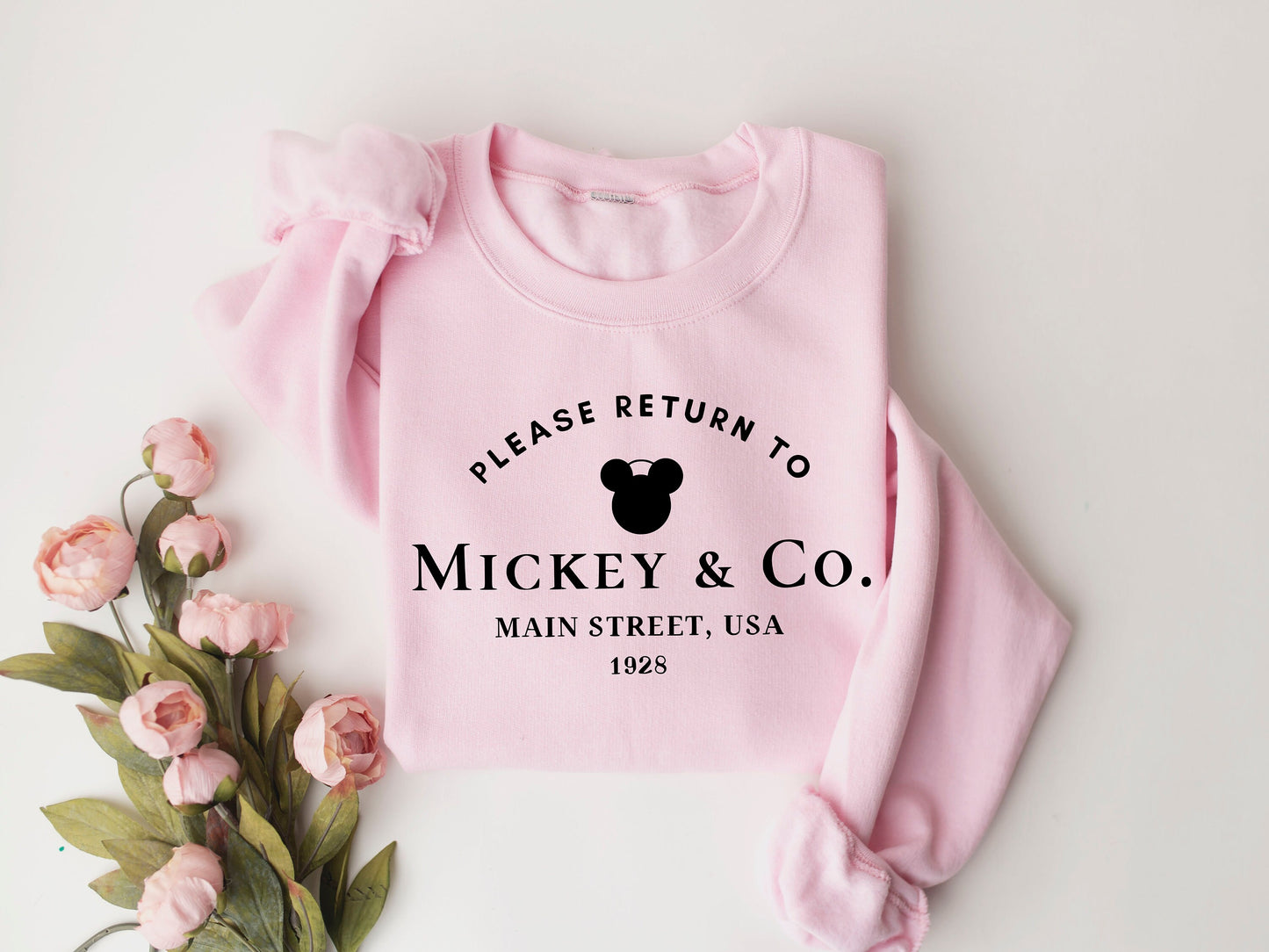 Please Return to Mickey and Co Main Street USA Sweatshirt,Theme Park Vacation Trip Unisex sweat, disneyworld sweater, disneyland sweater