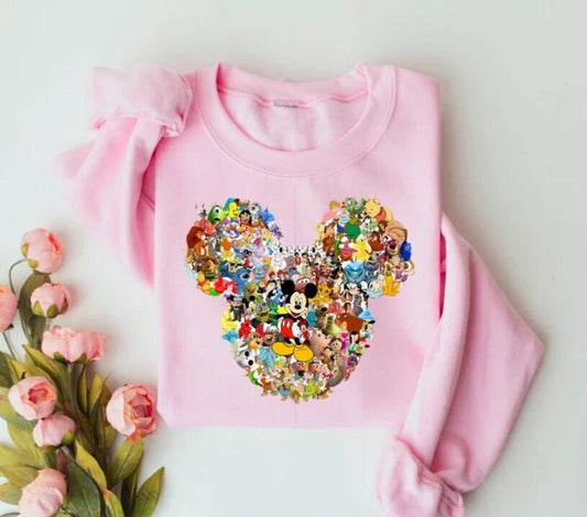 Mickey Mouse, Mickey Head Multi Character, Disney Sweater, Disneyland Shirt, Disney World, Disney Crewneck, Mickey Mouse, Minnie Mouse,