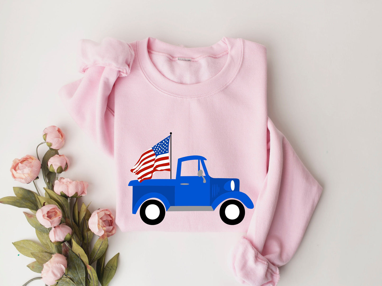 American Flag Truck Shirt, Funny 4th July Kids Shirt, Cute Patriotic Truck Toddler Shirt, Red White Blue Truck Boys Shirt,Memorial Day Shirt