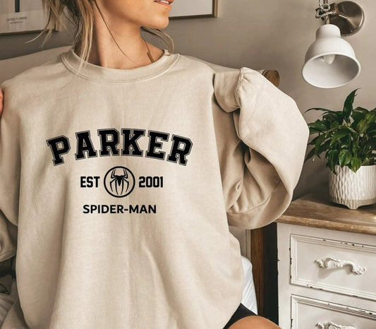 Spider-man Sweatshirt, Parker 2001 Sweatshirt, Peter Parker, Avengers Team Shirt,Spiderman Party,Marvel Sweatshirt,Superhero Shirt,parker te