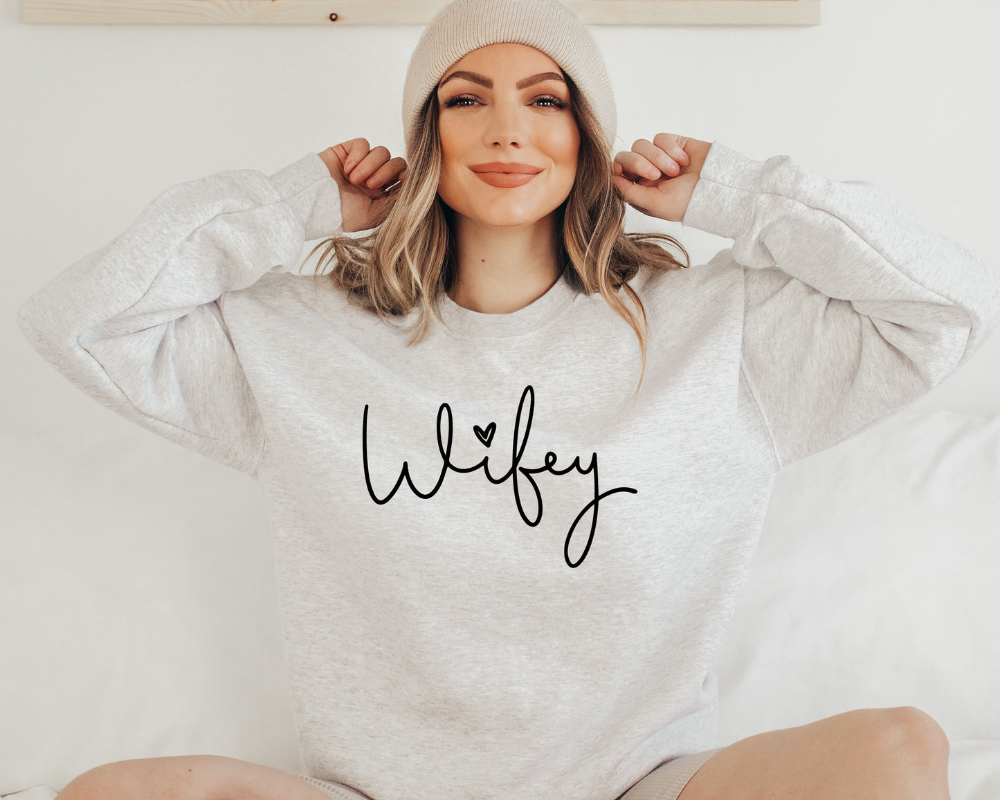 Customized Wifey Sweatshirt,Engagement Sweatshirt,Bridal Shower Gift,Gift for Bride,Personalized Bridal Gift,New Wife