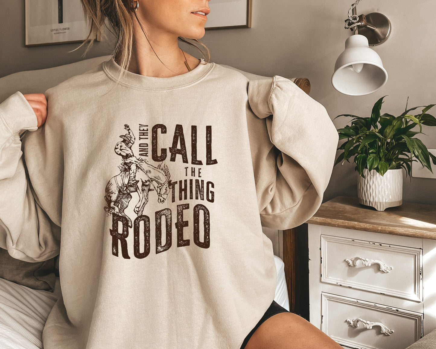 Retro Western Life Country Cowgirl Crewneck Sweatshirt Gifts for Rodeo Mom, And They Call The Thing Rodeo shirt, Vintage Cowboy sweatshirt