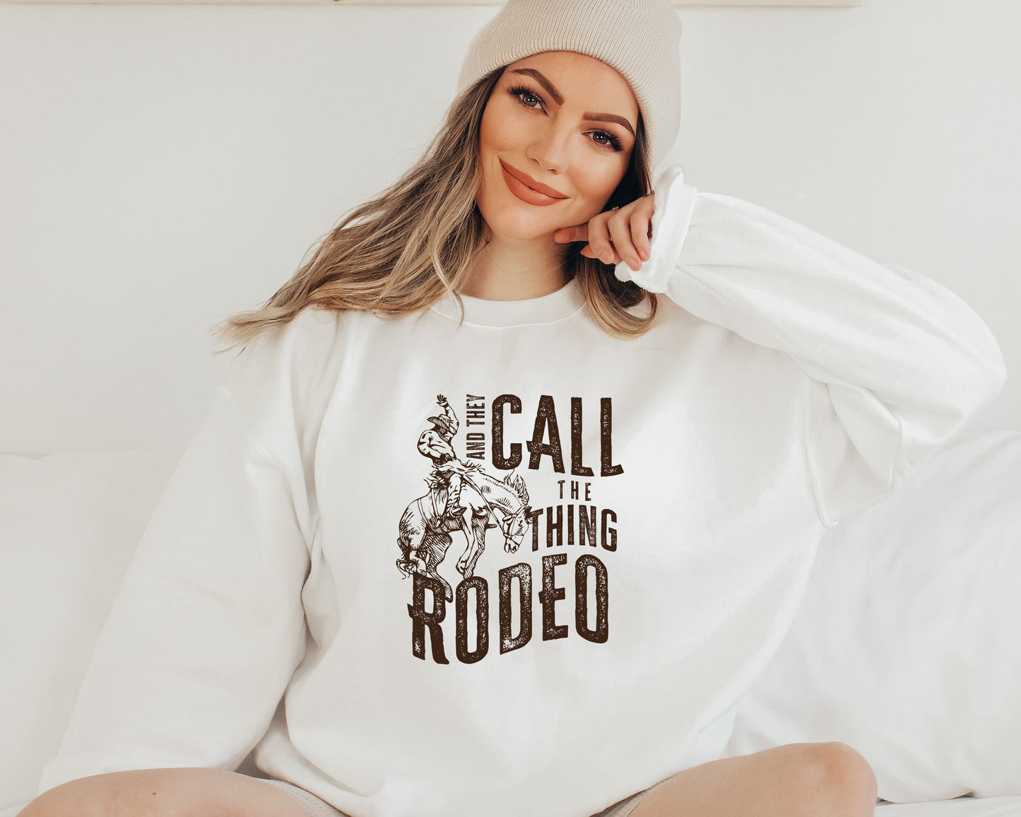 Retro Western Life Country Cowgirl Crewneck Sweatshirt Gifts for Rodeo Mom, And They Call The Thing Rodeo shirt, Vintage Cowboy sweatshirt