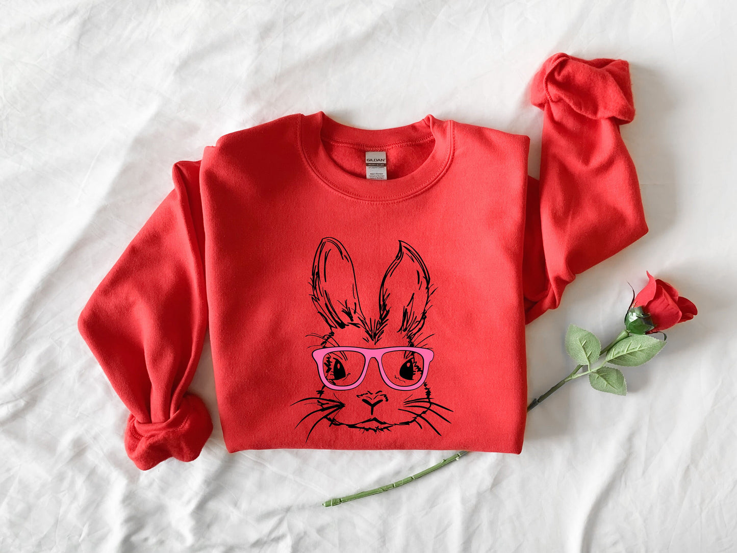 Easter Bunny With Glasses Sweatshirt,Bunny With Glasses Shirt,Kids Easter Sweat,Cute Easter Sweat,Easter Day Shirt for Woman,Funny Easter