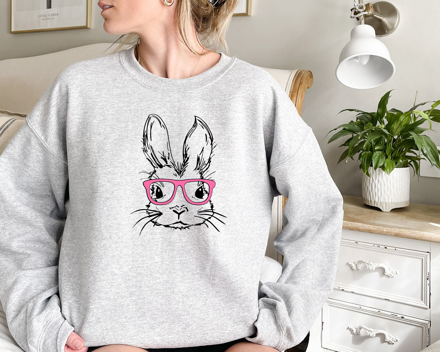 Easter Bunny With Glasses Sweatshirt,Bunny With Glasses Shirt,Kids Easter Sweat,Cute Easter Sweat,Easter Day Shirt for Woman,Funny Easter