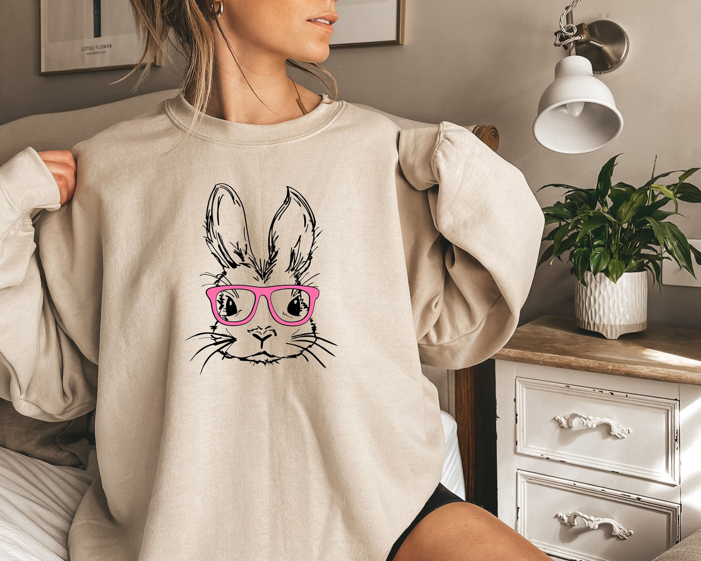 Easter Bunny With Glasses Sweatshirt,Bunny With Glasses Shirt,Kids Easter Sweat,Cute Easter Sweat,Easter Day Shirt for Woman,Funny Easter