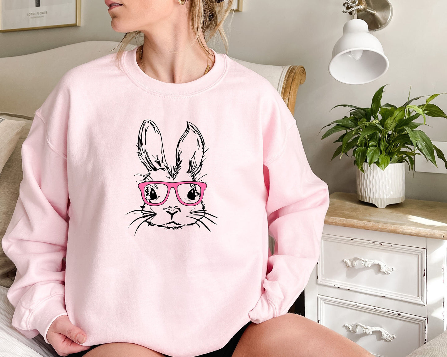 Easter Bunny With Glasses Sweatshirt,Bunny With Glasses Shirt,Kids Easter Sweat,Cute Easter Sweat,Easter Day Shirt for Woman,Funny Easter