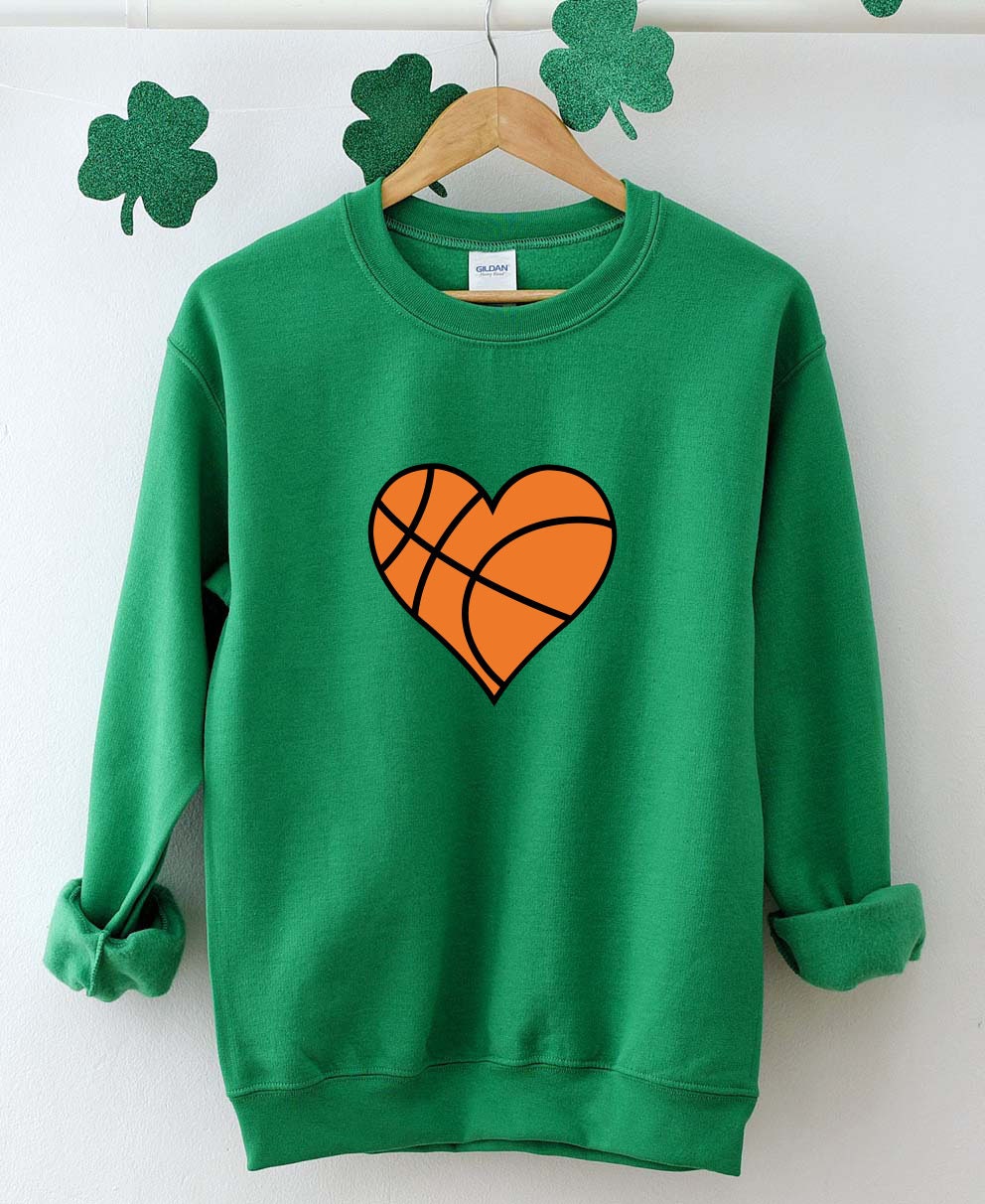 Basketball Heart Sweatshirt, Baseball Lover Sweatshirt, Basketball Mom Sweatshirt, Love Basketball Sweatshirt,love sweatshirt