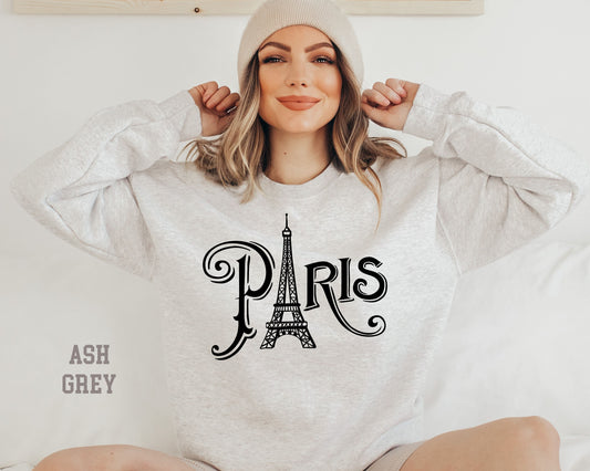 Paris France Sweatshirt, Eiffel Tower Sweatshirt,Collegiate Text,France Sweatshirt, Paris FR Crewneck Sweater, University State Inspired