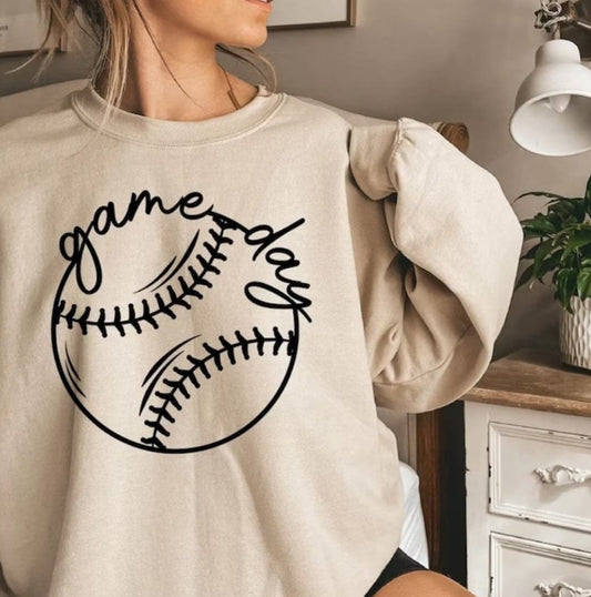 Game Day Baseball Sweatshirt, Game Day Softball Sweatshirt, Baseball Shirts for Women, Sports Mom Shirt, Mothers Day Gift, Game Day Vibes