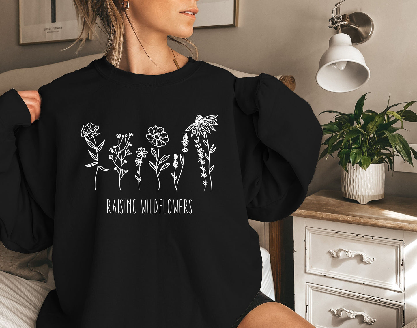 Raising Wildflowers Sweatshirt,Wild Flowers Shirt,Floral Shirt,Botanical Shirt, Flower Shirt, Nature Lover Tee, Ladies Shirts, Flower Tee