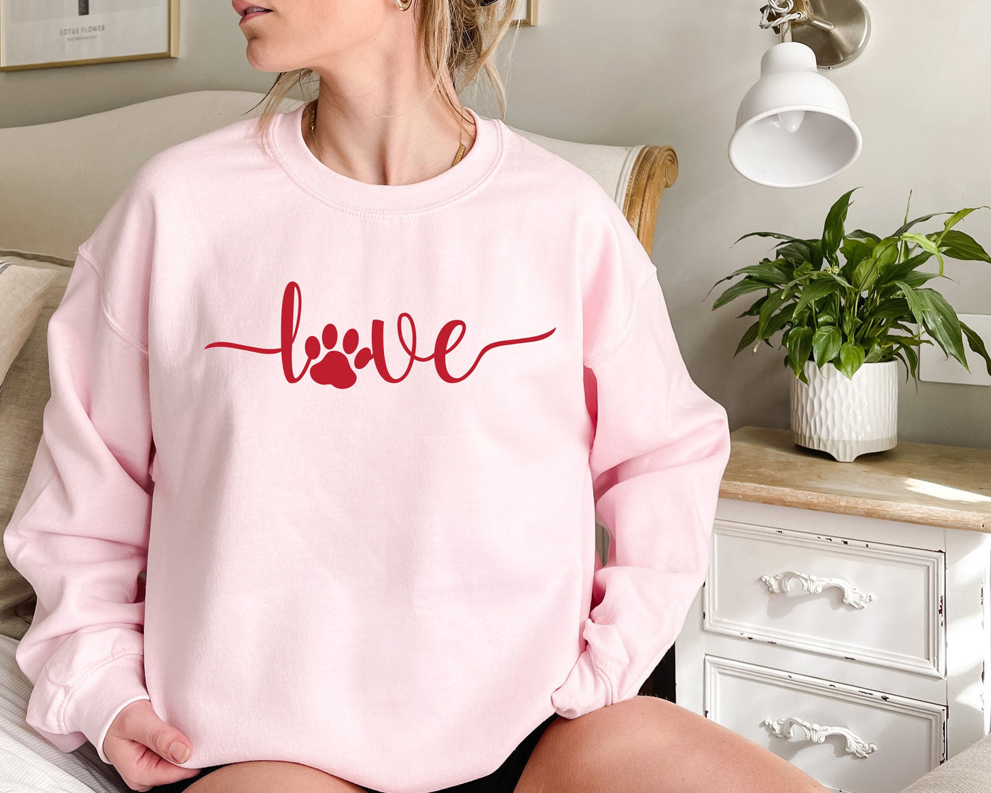 Love PAW Sweatshirt, Dog love shirt, Woman dog lover shirt, animal lover t-shirt, love paw, dog paw gift ,love dog t shirt