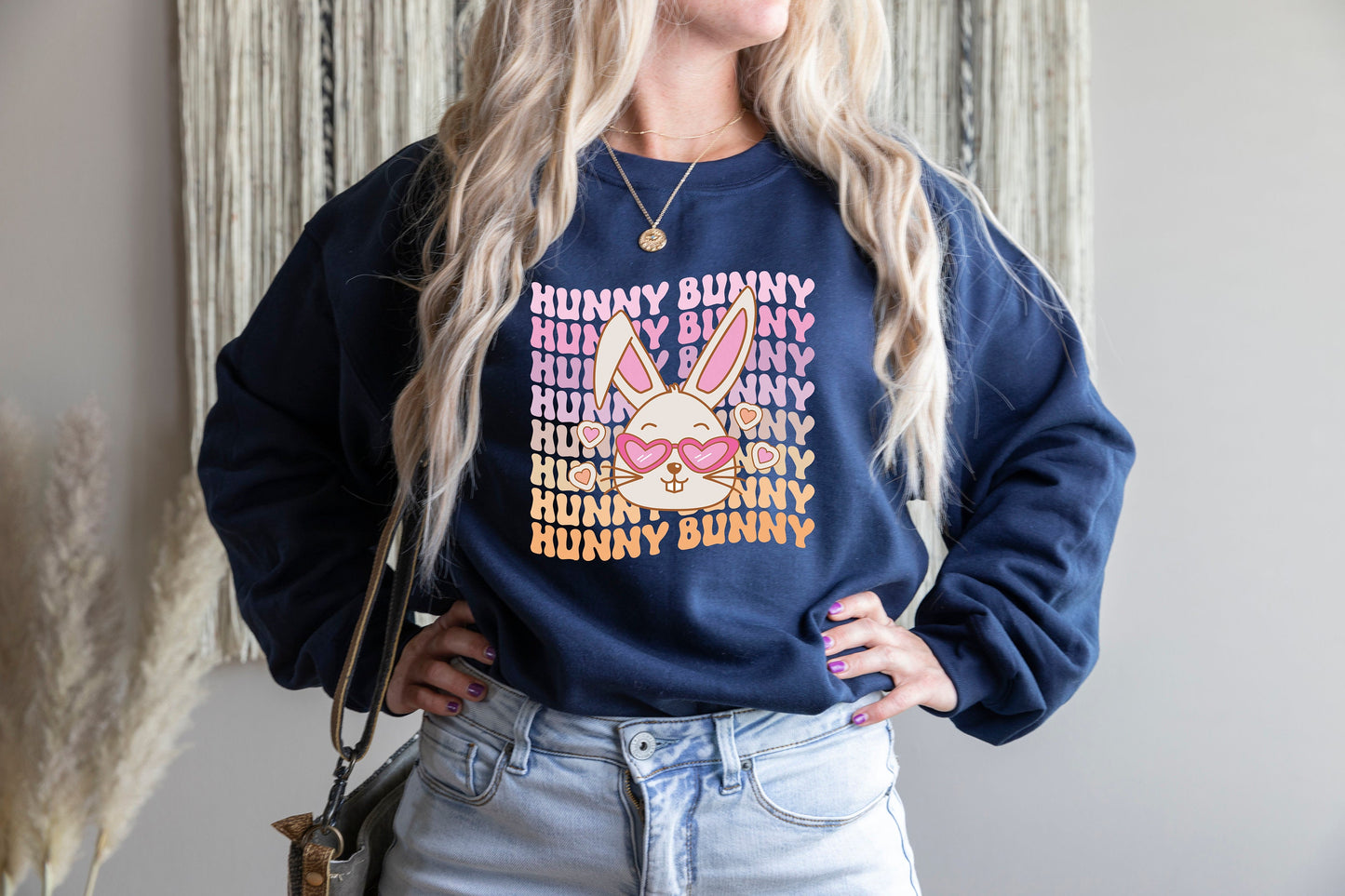 Hunny Bunny Sweatshirt,Smiley Bunny Sweatshirt,Happy Easter Shirt,Easter Family Shirt Cute Bunny Shirt,Easter Kids Shirt,Easter Toddler tee