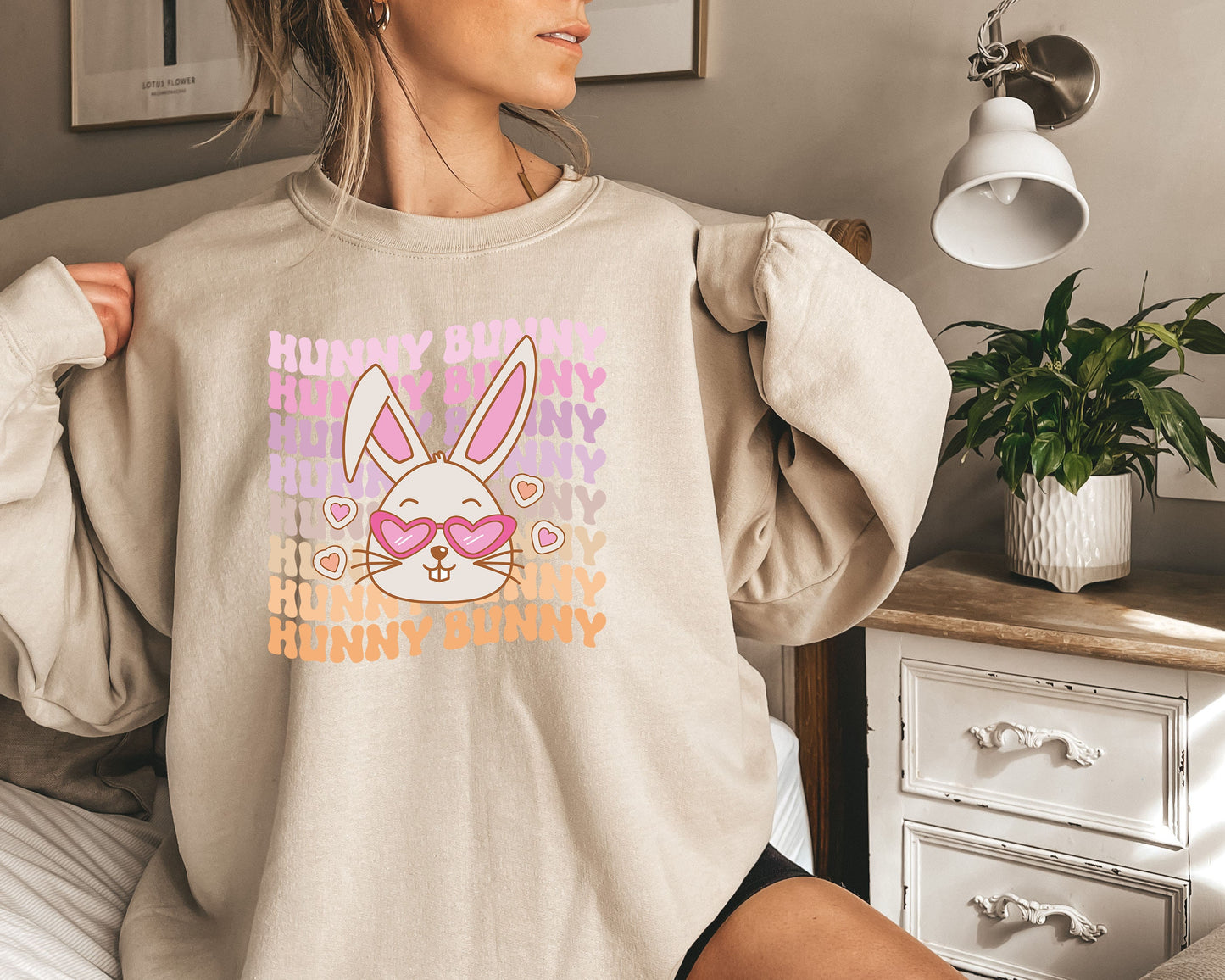 Hunny Bunny Sweatshirt,Smiley Bunny Sweatshirt,Happy Easter Shirt,Easter Family Shirt Cute Bunny Shirt,Easter Kids Shirt,Easter Toddler tee