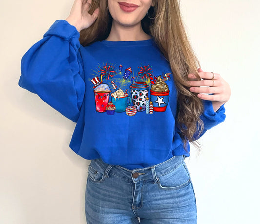 American Drink Sweatshirt,American Flag Sweatshirt,American Shirt, American Coffee Shirt,Coffee Sweatshirt,4th Of July Drink,Patriot shirt