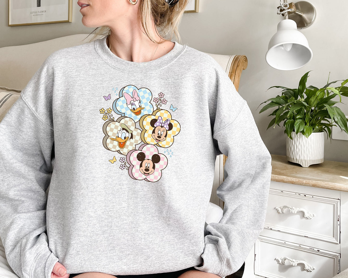 Disney Spring Sweatshirt,Disney Flower and Batterfly Shirt,Disney Mickey and Friends Spring Shirt,Disney Flower shirt,Disney Vacation Sweat