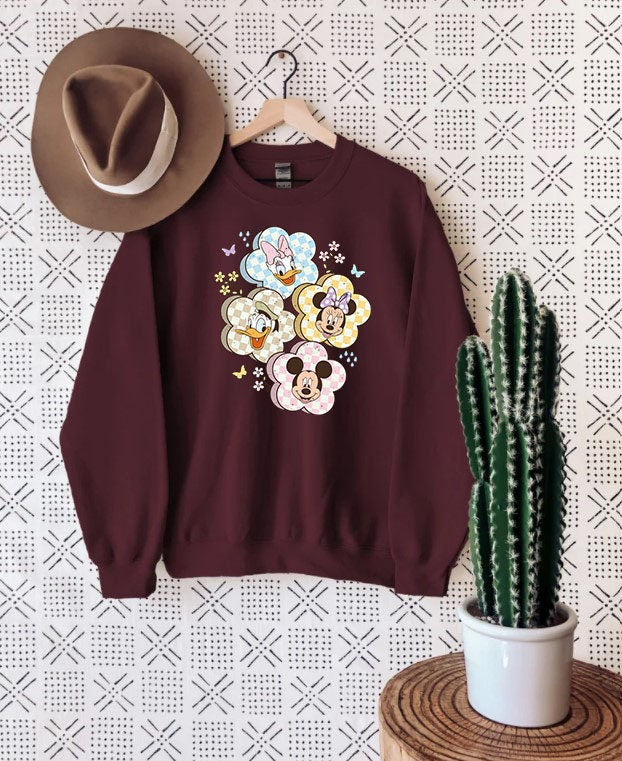 Disney Spring Sweatshirt,Disney Flower and Batterfly Shirt,Disney Mickey and Friends Spring Shirt,Disney Flower shirt,Disney Vacation Sweat