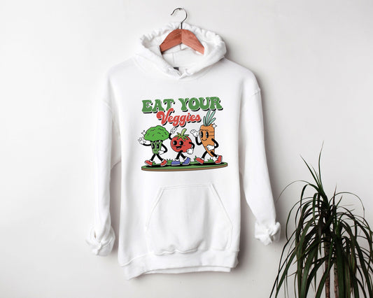 Eat Your Veggies Hoodie Sweater,Vegan Shirt,Vegetarian Shirt,Herbivore Shirt,Vegan Gift For Women,Eat Your Veggies Shirt,Cute Vegan Clothing