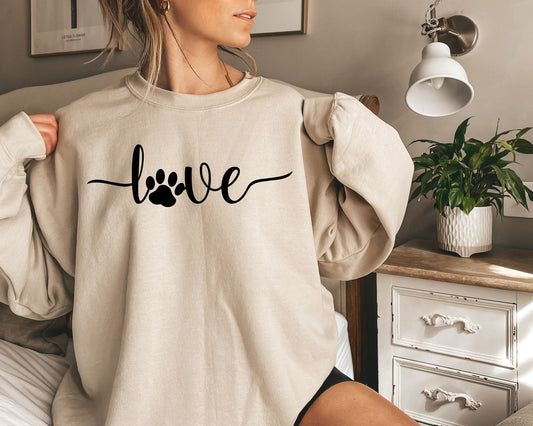 Love PAW Sweatshirt, Dog love shirt, Woman dog lover shirt, animal lover t-shirt, love paw, dog paw gift ,love dog t shirt