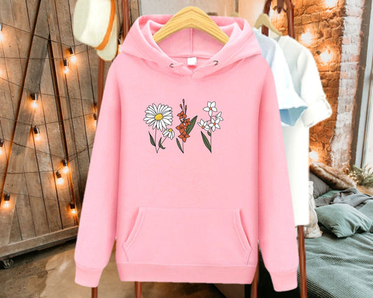 Custom Birth Month Flower Sweatshirt,Flower Sweatshirt,Flower Hoodie,Women Hoodie,Sweatshirt Hoodies,Plus Size,Flower Girl Gifts,Floral Gift