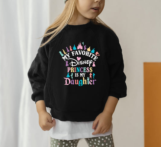 My Favorite Disney Princess is My Daughter Sweatshirt, Mini Mouse shirt, Disney Princess Shirt, Mini Mouse Tee, Family Gift,Kids Sweatshirt