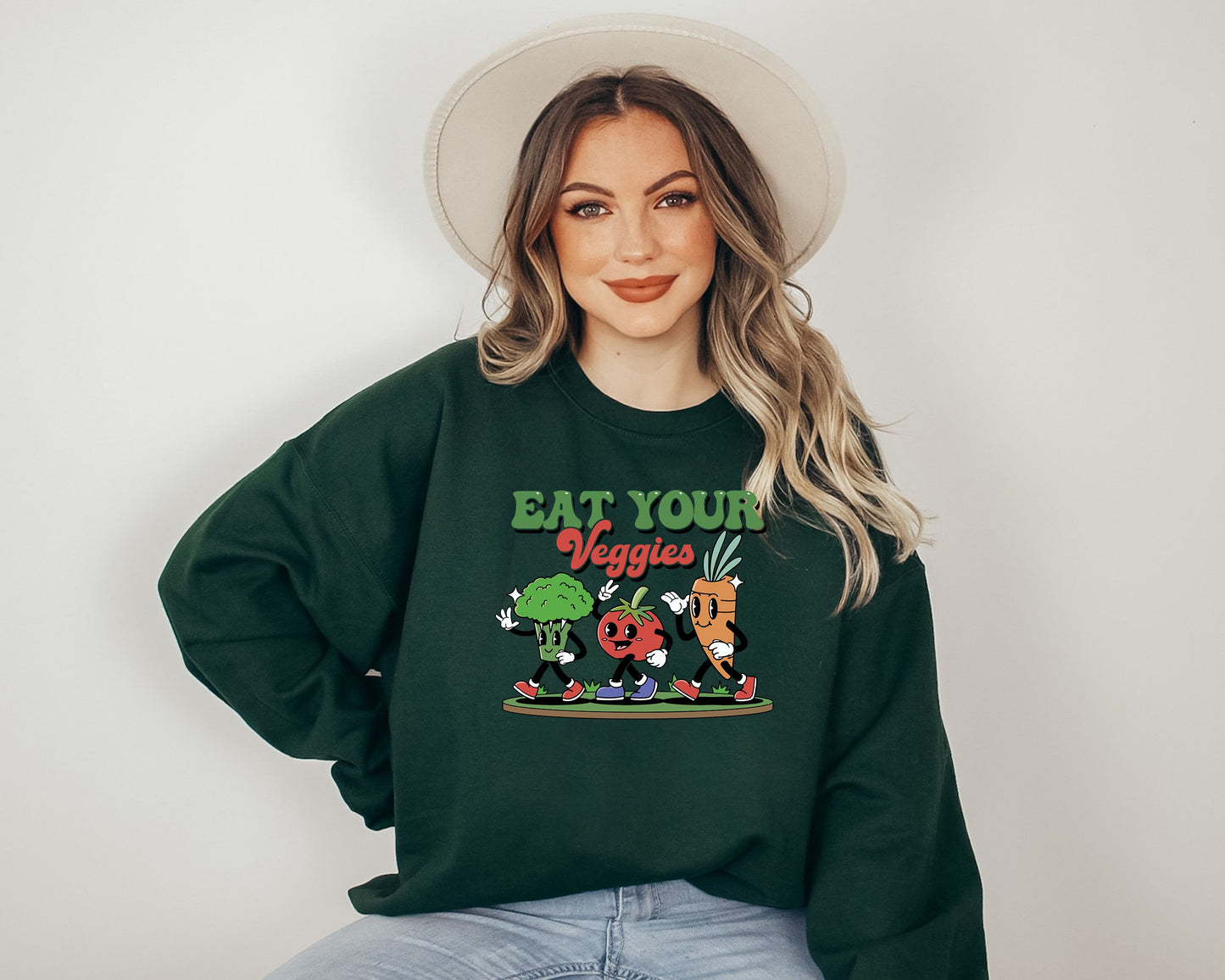 Eat Your Veggies Sweatshirt,Vegan Shirt,Vegetarian Shirt,Herbivore Shirt,Vegan Gift For Women,Eat Your Veggies Shirt,Cute Vegan Clothing