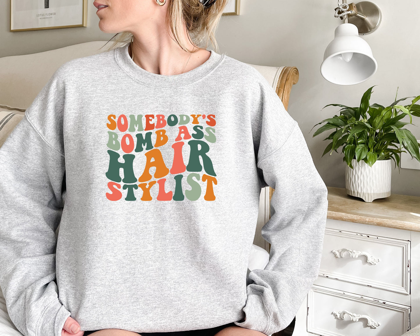 Somebody's Bomb Ass Hair Stylist Sweatshirt, Hair Stylist tshirt, Hair Stylist Gift, Hair Hustler Shirt, Barbershop Tee,Hairdresser Gift