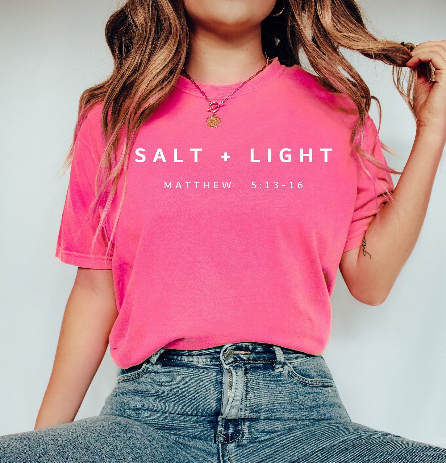 Comfort Colors Salt + Light Matthew 5:13 Shirt,Bible Verse Shirt,Christian Shirt,Christian Apparel,Salt and Light,Christian sweat,Be Salty,