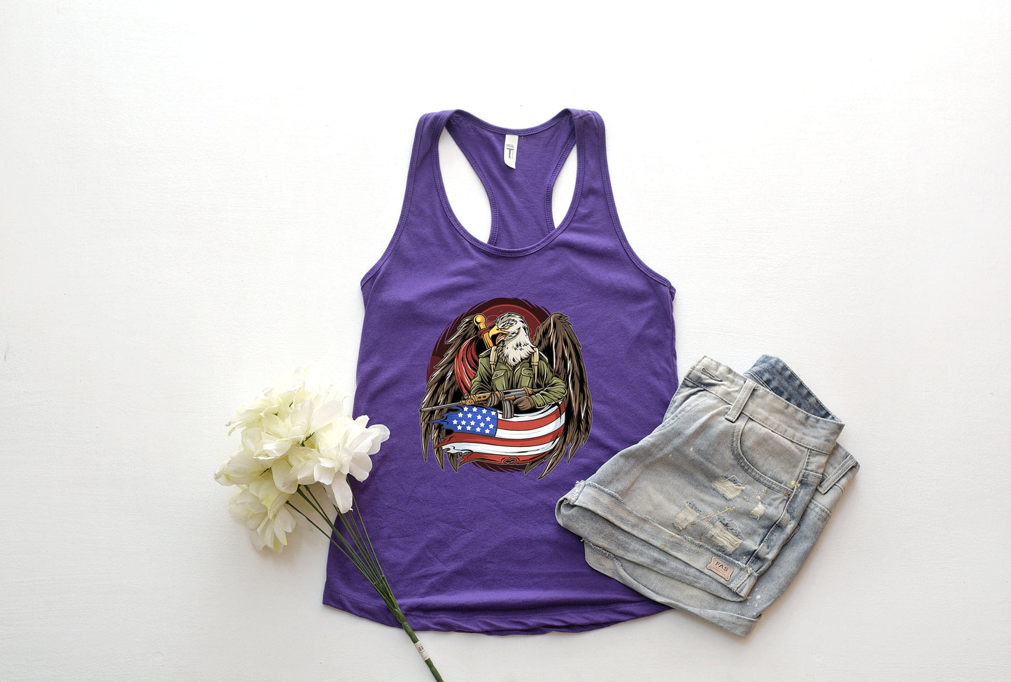 Eagle Soldier Patriot Tank Top, American Flag Tank,Father's Day Tank ,Soldier Army Tank, 4th Of July, Patriotic Eagle Shirt,