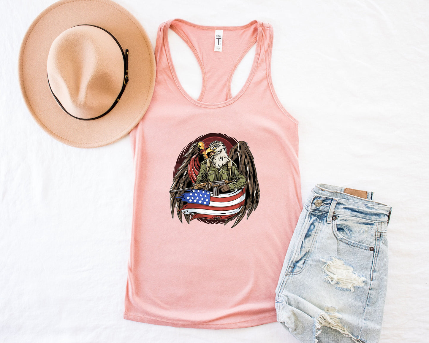 Eagle Soldier Patriot Tank Top, American Flag Tank,Father's Day Tank ,Soldier Army Tank, 4th Of July, Patriotic Eagle Shirt,