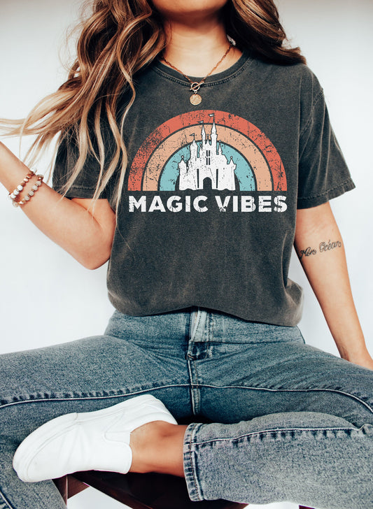 Comfort Colors Magic Vibes Shirt ,Family Trip Rainbow Tee, Cute Vacation Shirt for Disney,Magic Vibes Sweatshirt,Cute Vacation Shirt,