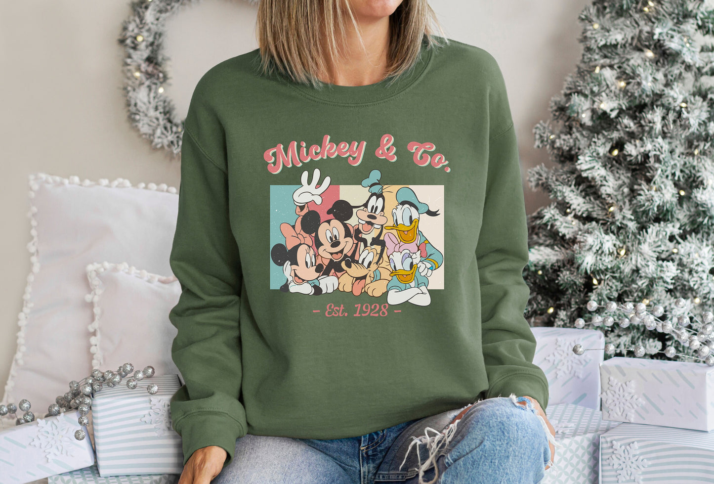 Mickey & Co 1928 Sweatshirt,Retro Vintage Disney Sweatshirt,Mickey and Friends Sweatshirt,Disneyland Sweatshirt,Disney Family Matching Shirt