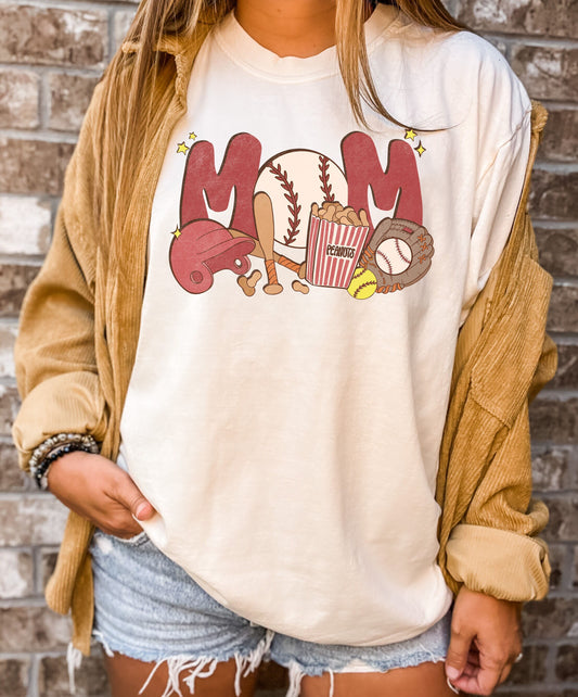 Comfort Colors Baseball Mom Shirt, Baseball Shirt, Sports Mom Shirt,Gift For Mom, Baseball Mom Gift,Baseball Tshirt