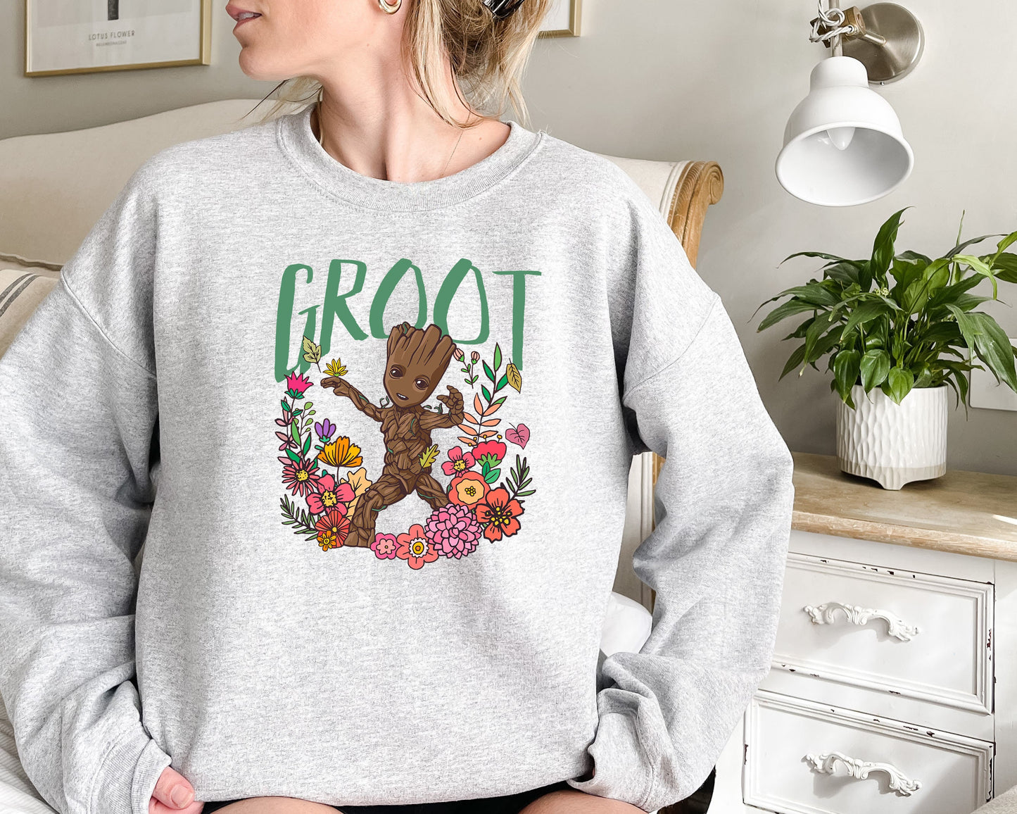 Marvel Guardians Of The Galaxy Groot Floral Dance Poster Sweatshirt,Retro Groot Floral Dance Shirt,Disney Trip Shirt,Disney Family Vacation