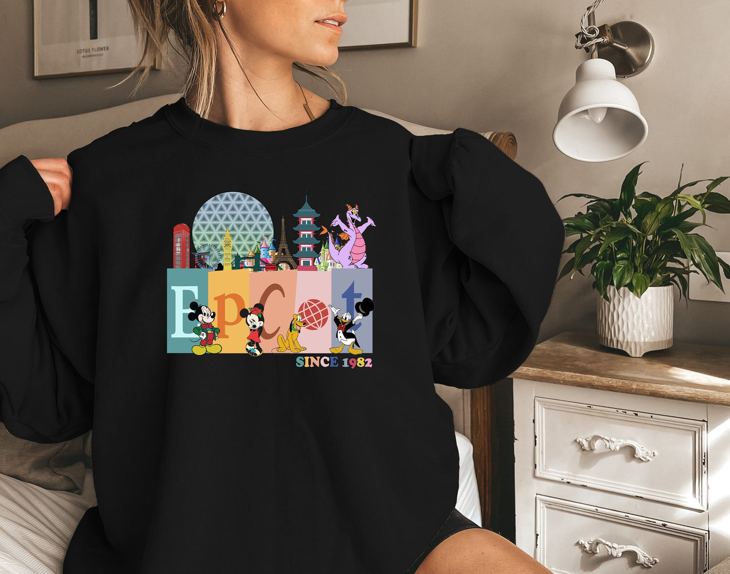 Epcot Sweatshirt, World Traveler Sweatshirt, Epcot since 1982, Disney Trip Shirt,Mickey and Friends sweatshirt