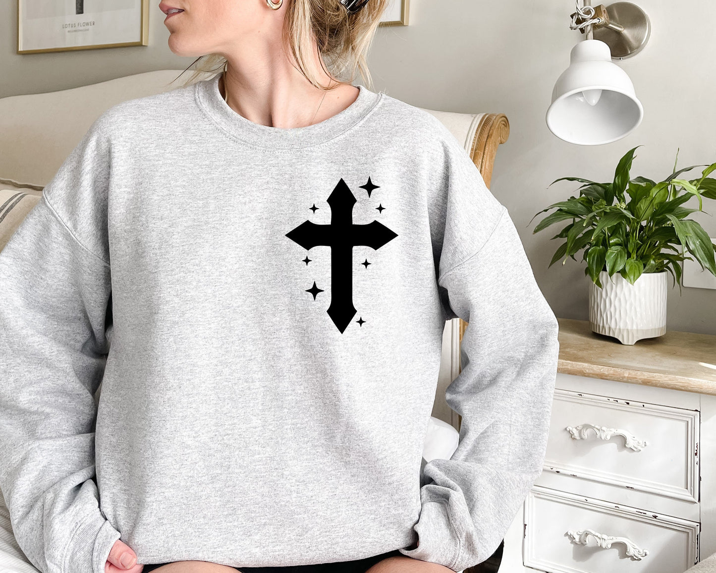 Pocket Cross Sweatshirt, Faith Cross Shirt, Christian Gift, Religious Shirt, Vertical Cross Tee, Christian Gift, Faith Gift, God sweatshirt