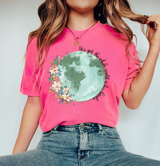 Comfort Colors He’s Got The Whole World In His Hands Shirt,Jesus Shirt,religious Shirt, Christian Shirt,Faith Shirt,Bible Verse Shirt