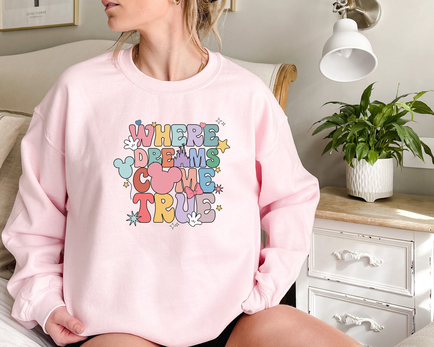 Where Dreams Come True Aesthetic Disney Sweatshirt,Disney Funny Sweatshirt,Disney Trip,Disney Aesthetic Tshirt, Disney Woman Sweatshirt