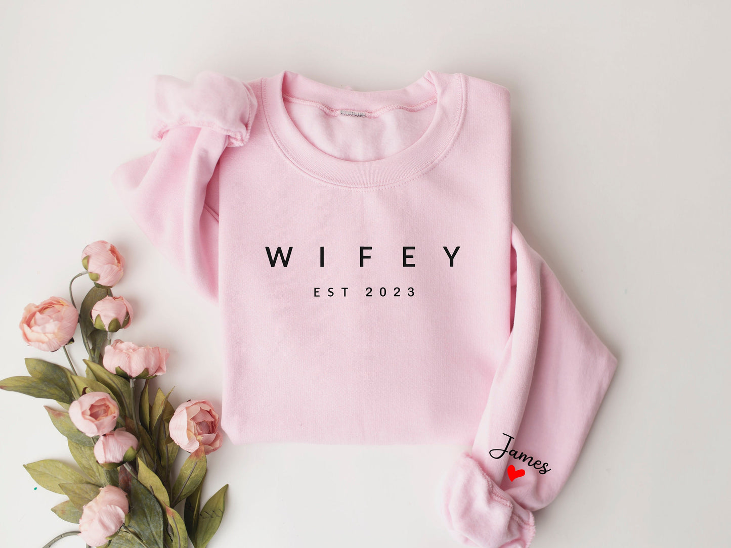 Customized Wifey Est 2023 Sweatshirt, Wifey Sweatshirt, Engagement Gift,Gift for Bride,Personalized Bridal Gift