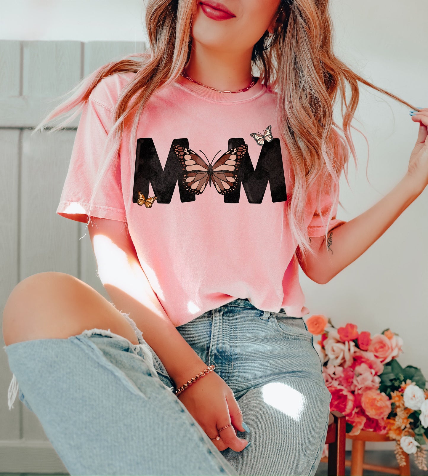 Comfort Colors Mom Butterfly Tshirt,Happy Mother’s Day,Mom Shirt,Mom Life Tshirt , Mother’s Day Shirt,Mom Butterfly Shirt