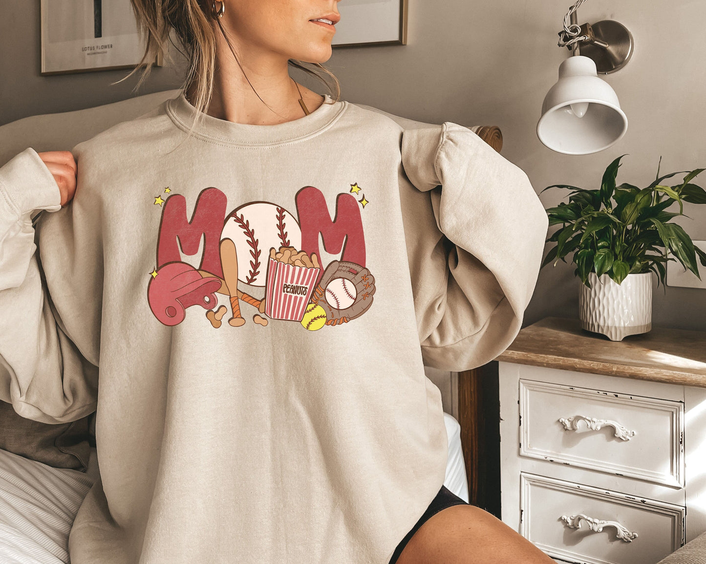 Baseball Mom Sweatshirt,,Funny Baseball Mom Sweatshirt,Baseball game day Sweatshirt,Baseball Shirt, Gift For Mom, Baseball Mom Gift,