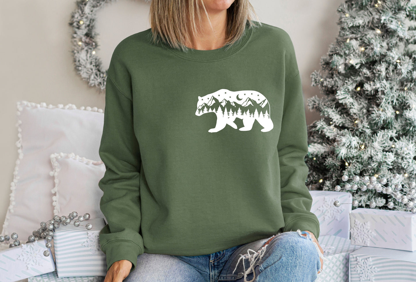 Pocket Mountain Bear Sweatshirt,Bear tshirt,Camping Bear Shirt,Nature Bear Shirt,Nature Lover Shirt,Bear Hiking Shirt,Wanderlust,Camping