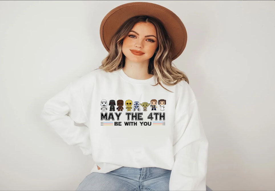 May The Fourth Be With You Sweatshirt,Star War Sweatshirt,Baby Yoda Shirt, Darth Vader T Shirt, Matching Disney shirt, Galaxy Edge Shirts,