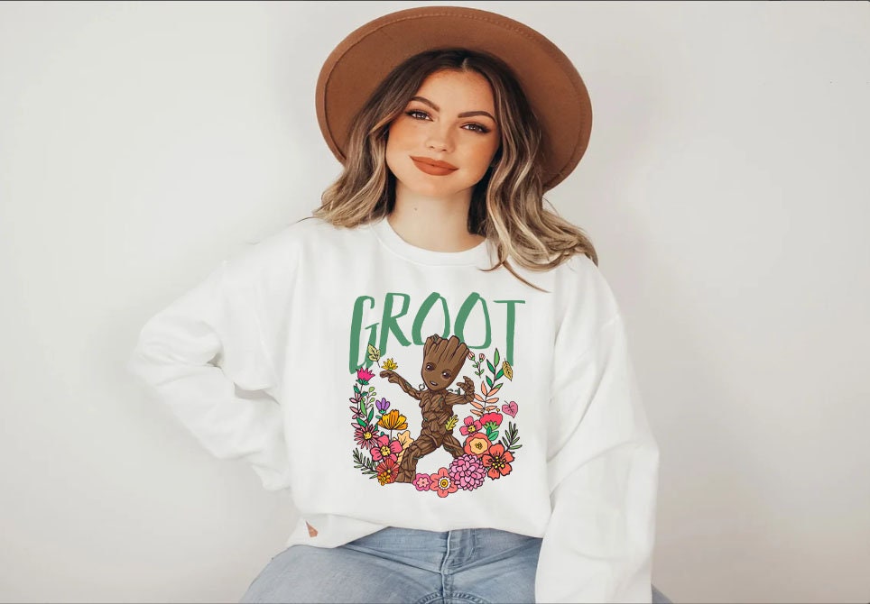 Marvel Guardians Of The Galaxy Groot Floral Dance Poster Sweatshirt,Retro Groot Floral Dance Shirt,Disney Trip Shirt,Disney Family Vacation