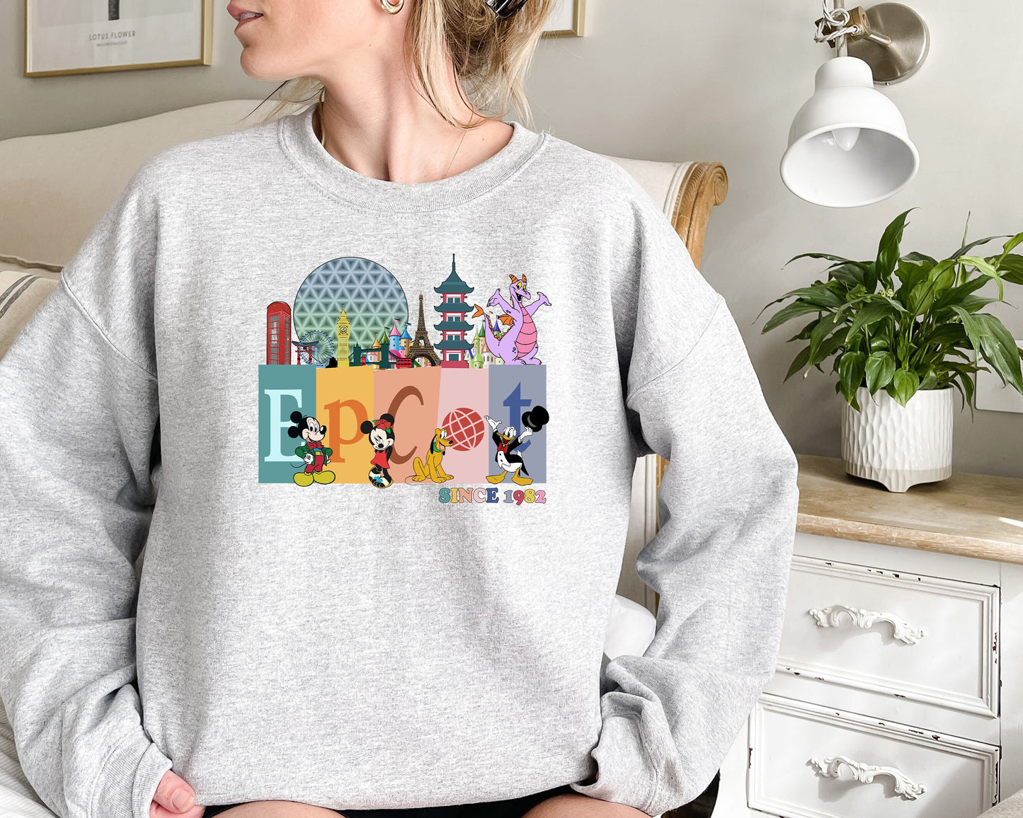 Epcot Sweatshirt, World Traveler Sweatshirt, Epcot since 1982, Disney Trip Shirt,Mickey and Friends sweatshirt