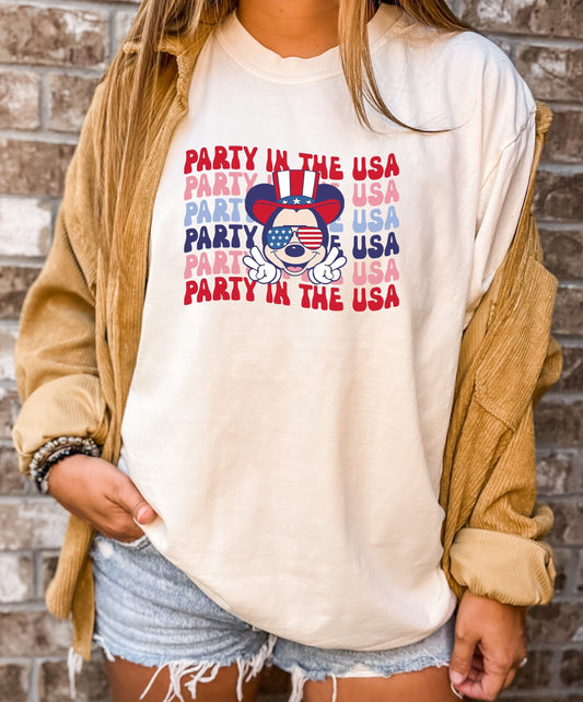 Comfort Colors Party In The USA Shirt, Mickey Patriot Shirt, July 4th Shirt, Independence Day, America Freedom Party,Disney Freedom Day