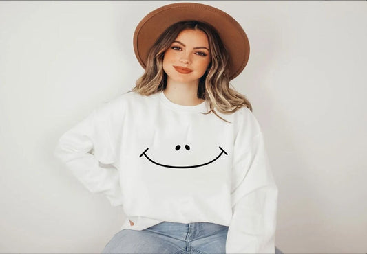 Smiley Face Sweatshirt, Vintage Smiley Fac, Smile Shirt, Happy Sweatshirt Aesthetic Sweatshirt, Teacher Shirt